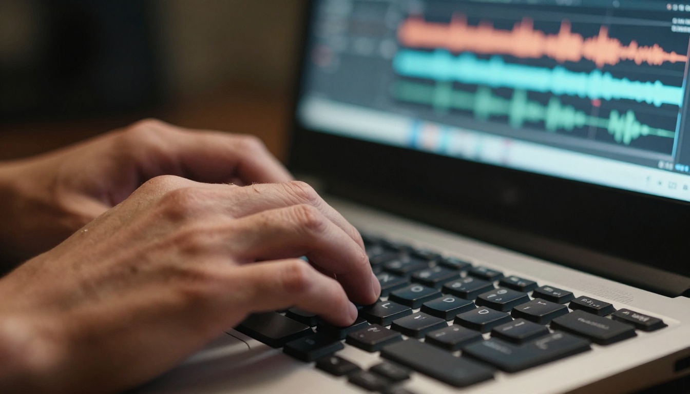 AI video production studio with waveform displays and professional equipment AI video production studio with waveform displays and professional equipment