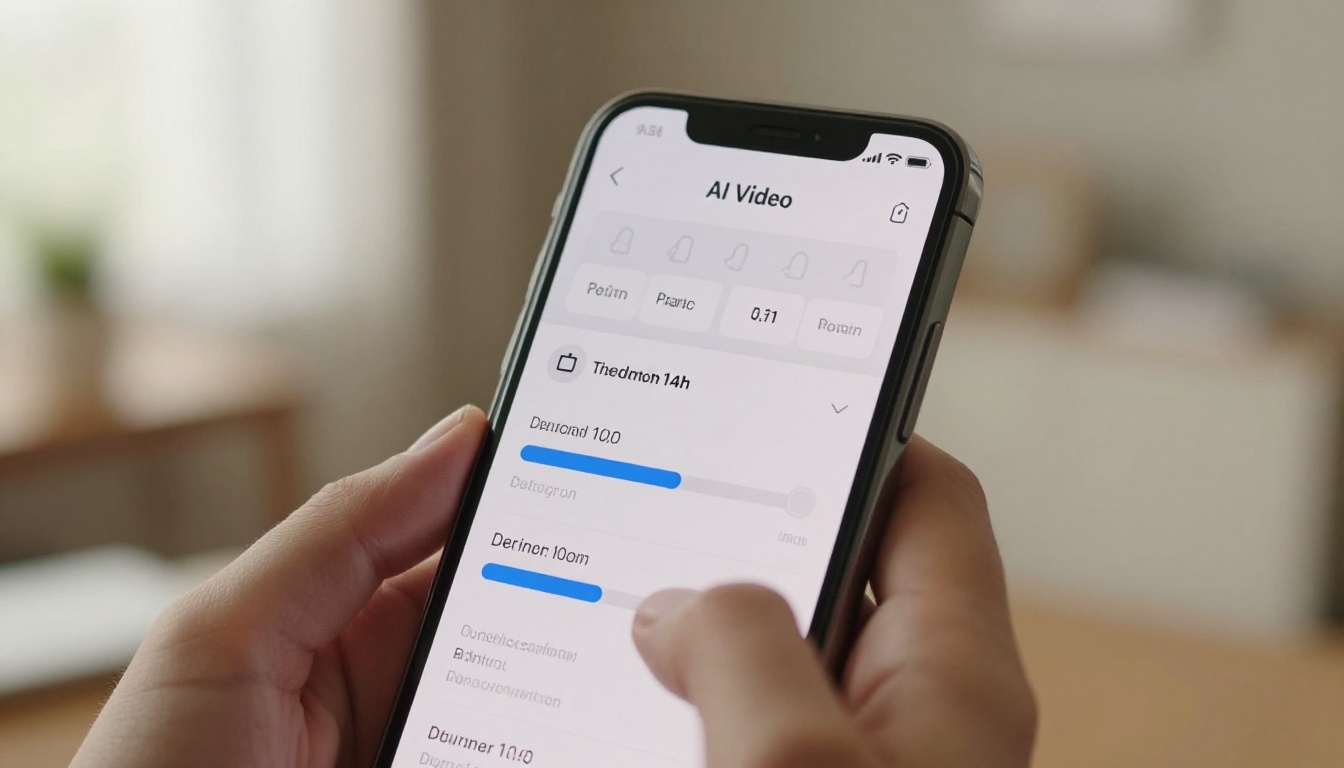 AI video generation interface showing pricing on a smartphone screen AI video generation interface showing pricing on a smartphone screen