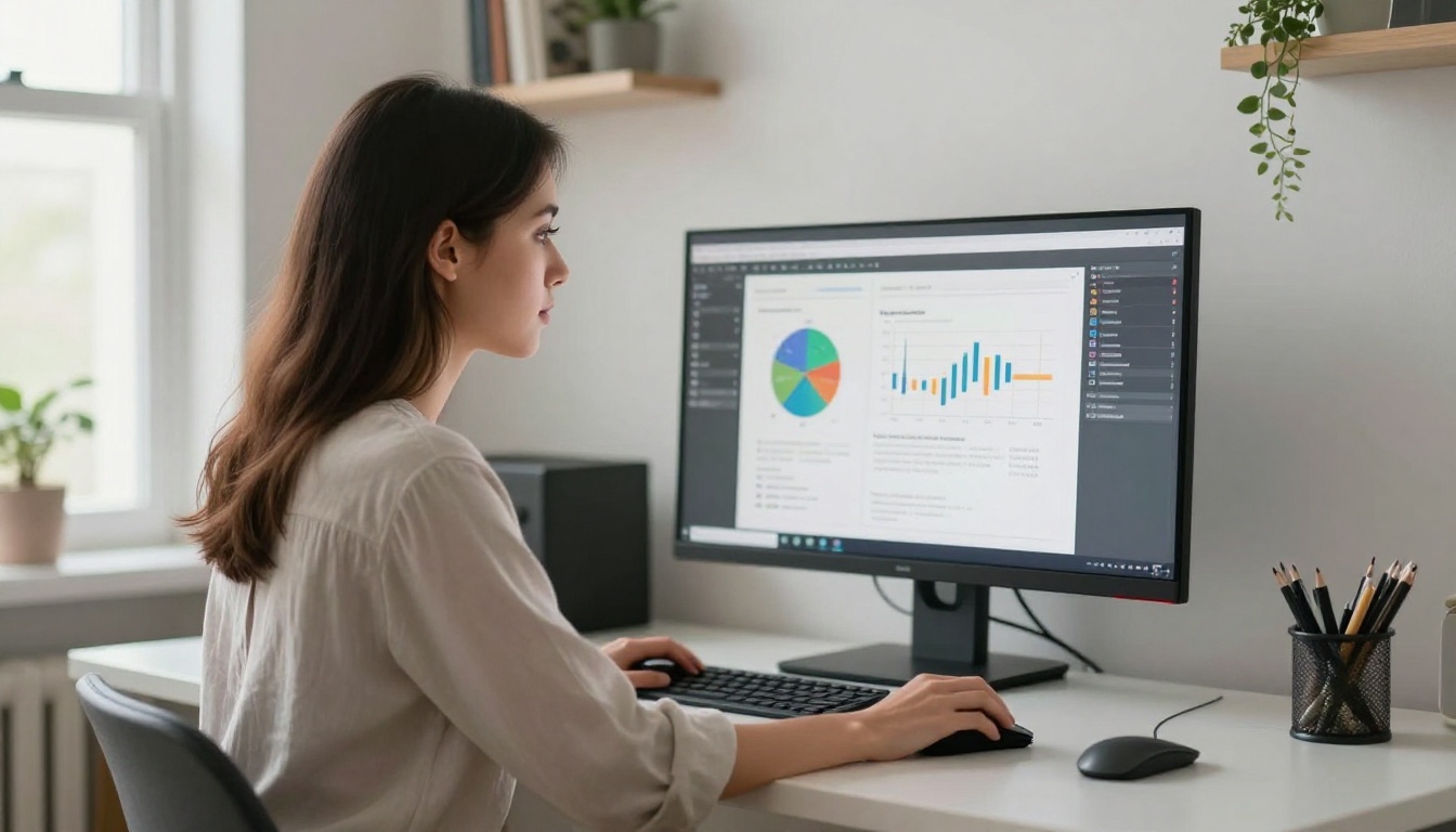 Side-profile of a professional reviewing an AI video model comparison chart on a monitor Side-profile of a professional reviewing an AI video model comparison chart on a monitor