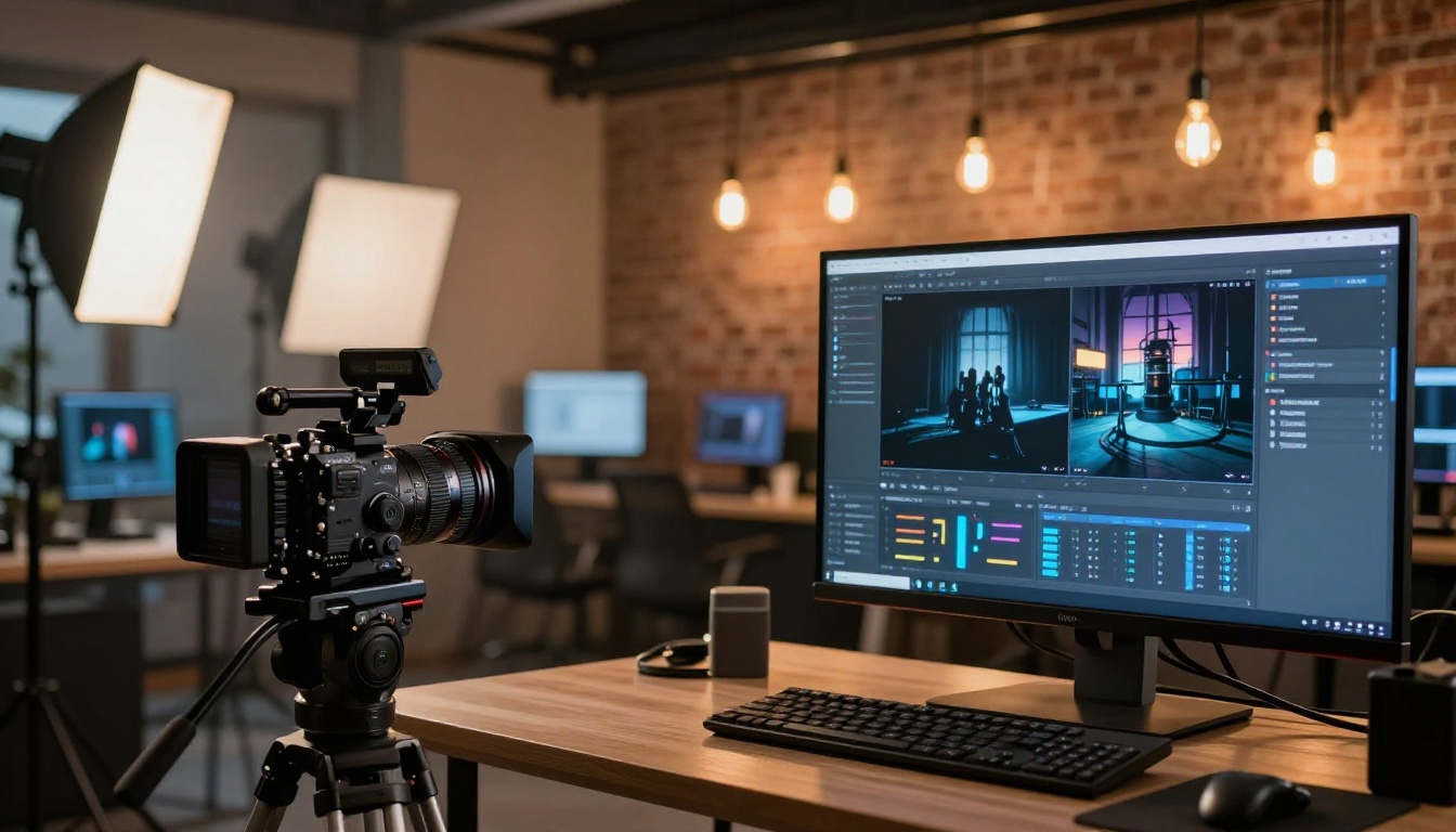 Professional AI video creation studio setup