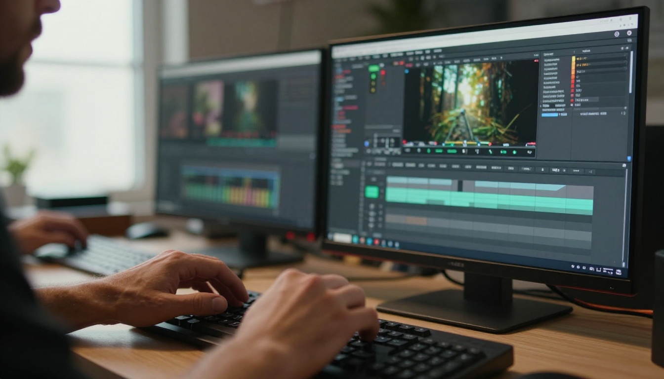 Content creation workstation with cinema monitors