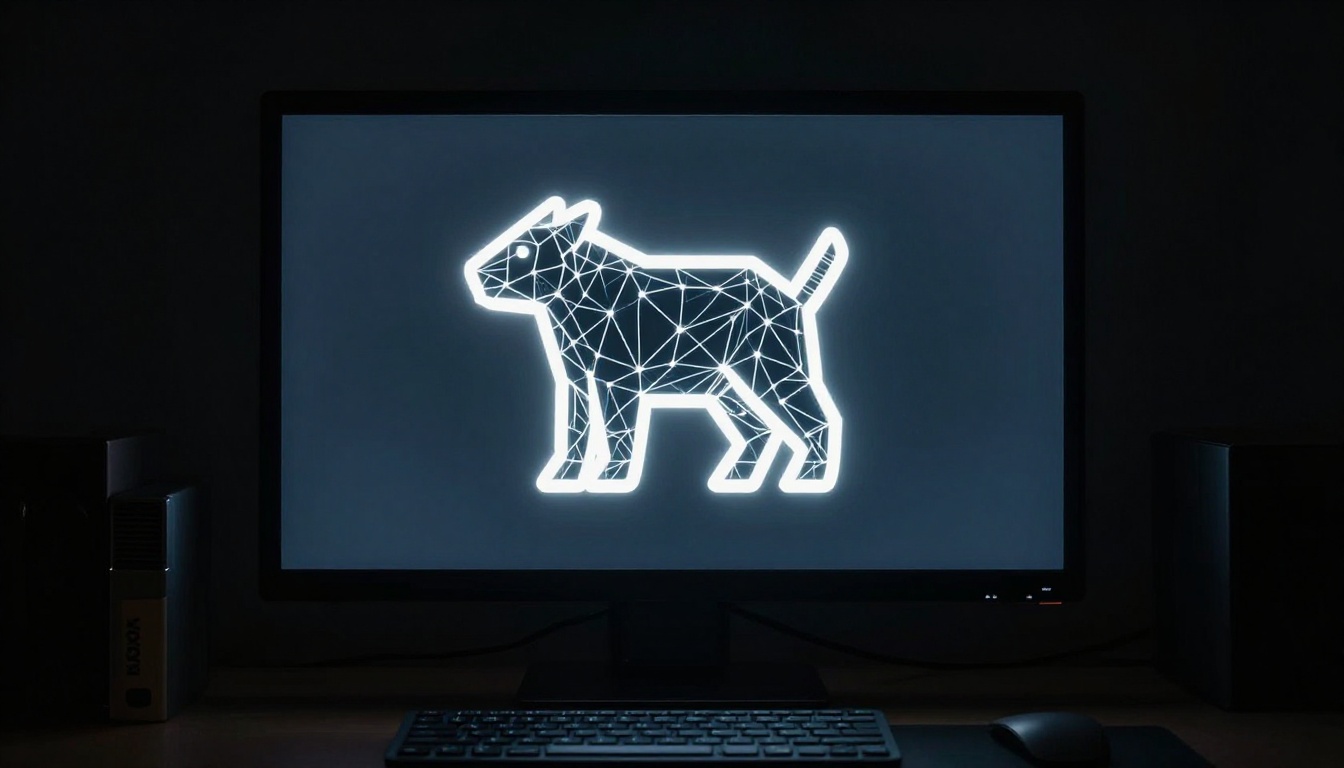 Dark studio showing SVG vector paths on monitor Dark studio showing SVG vector paths on monitor