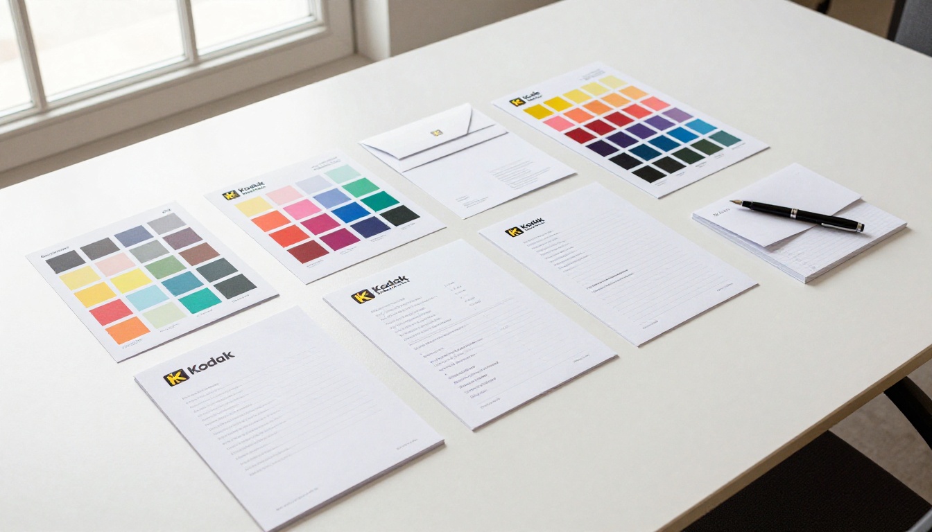 Branding presentation overhead with full asset set Branding presentation overhead with full asset set