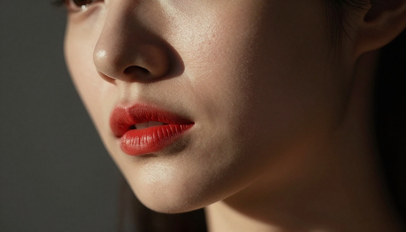 Close-up dramatic chiaroscuro portrait with half the face in shadow Close-up dramatic chiaroscuro portrait with half the face in shadow
