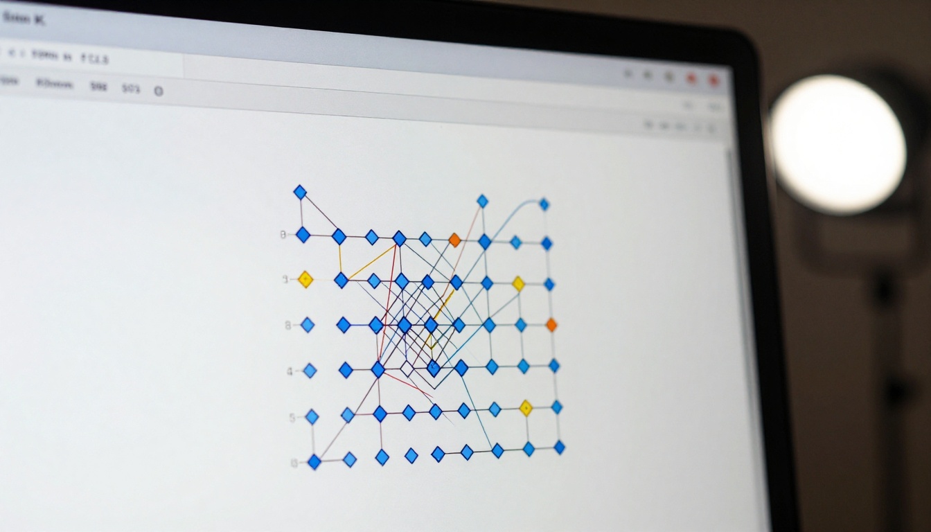 SVG paths and bezier curves displayed on a professional design monitor