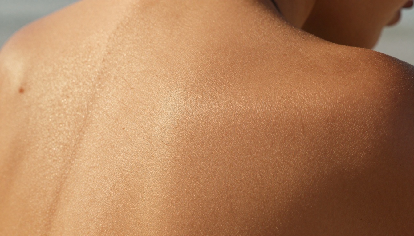 Extreme close-up macro skin texture, bronze tan skin, salt crystals, rake lighting, 100mm macro Extreme close-up macro skin texture, bronze tan skin, salt crystals, rake lighting, 100mm macro