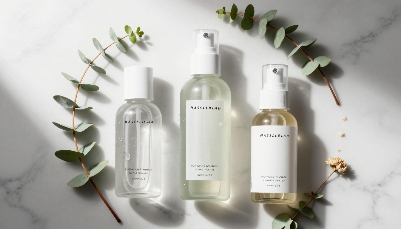 Luxury product photography flat lay created with AI