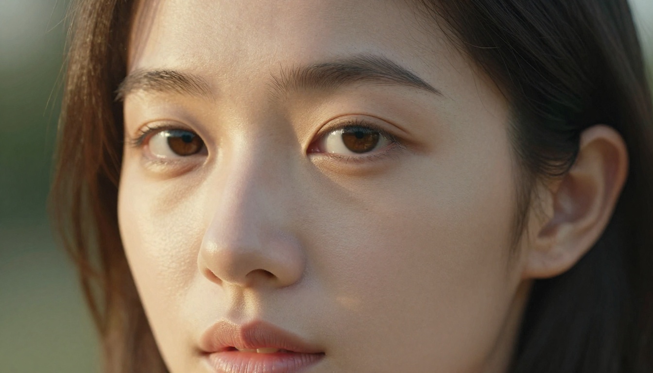 Close-up portrait showing photorealistic skin texture rendered by AI image generation
