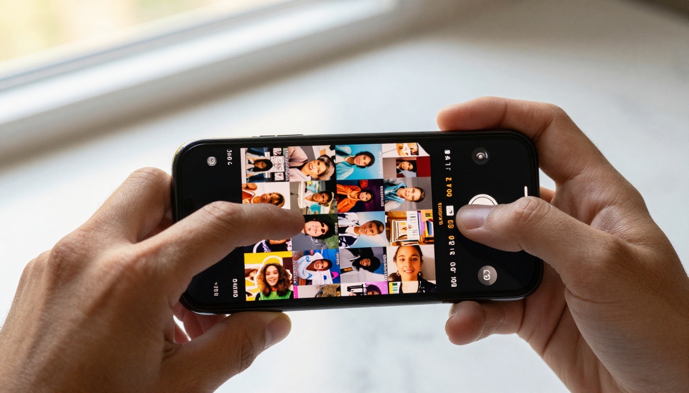 Creator scrolling through AI-generated social clips on a smartphone