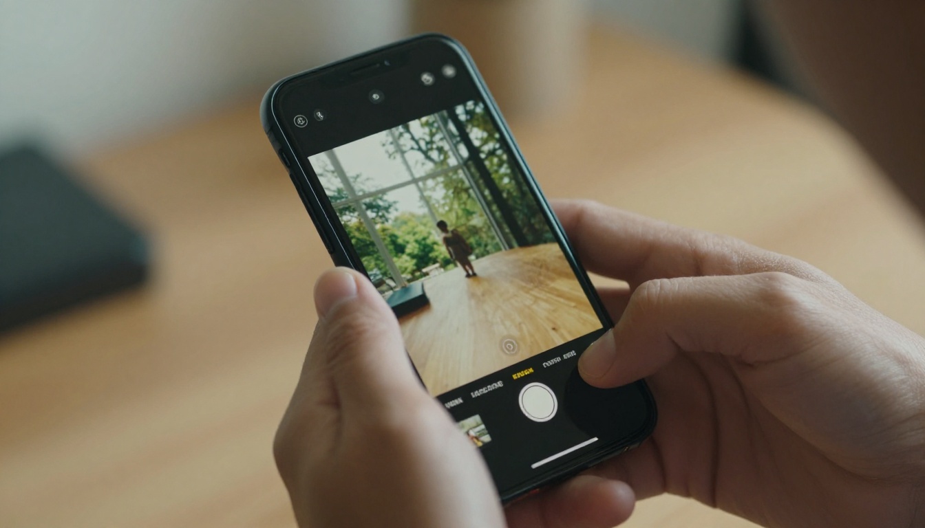 Hands holding a smartphone ready to upload a photo for AI video generation