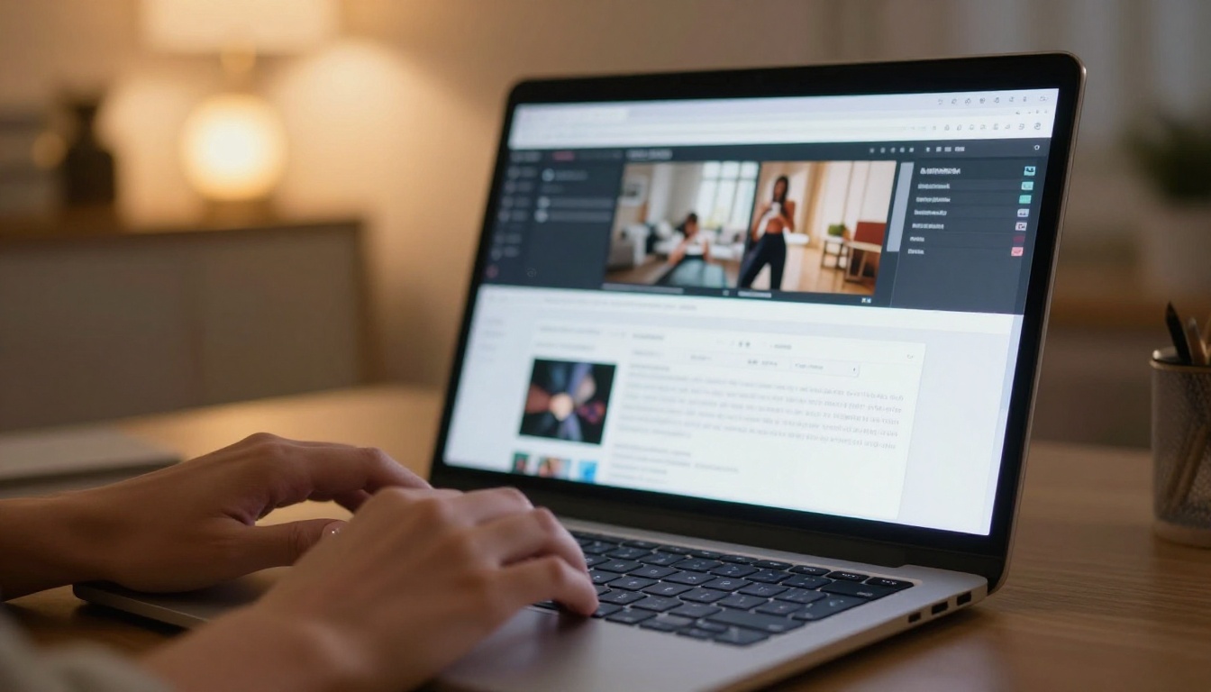 Close-up of AI video generation interface on laptop screen