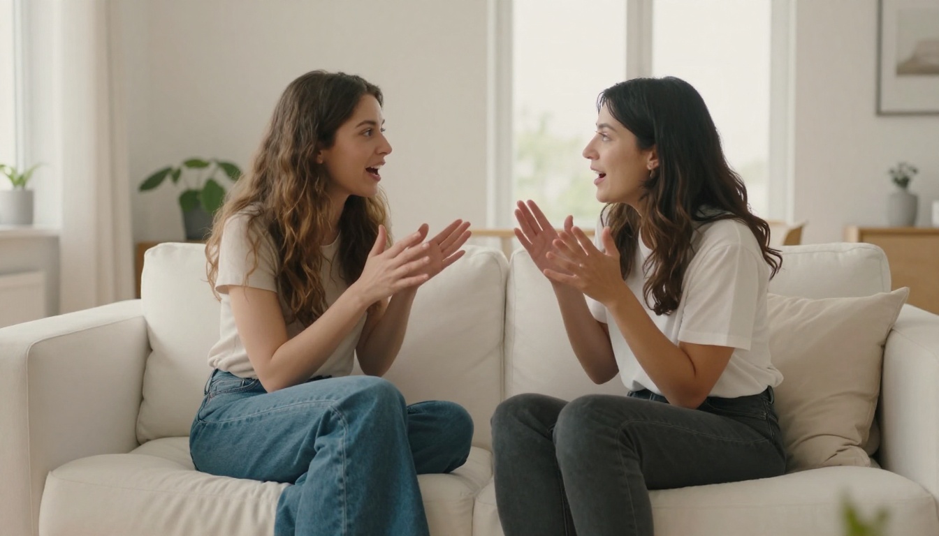 Two women conversation editorial Two women conversation editorial
