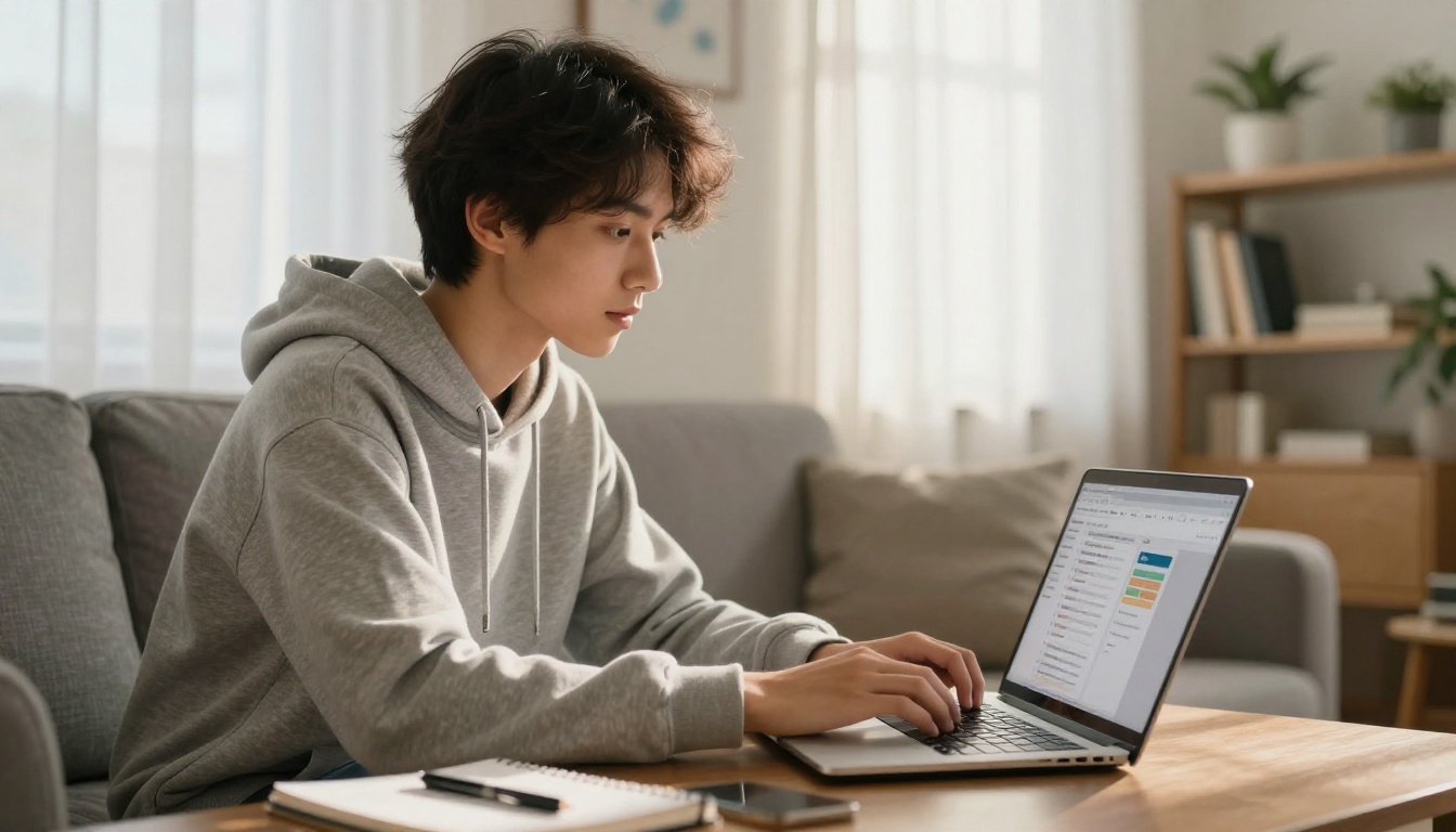Content creator reviewing subscription pricing on a laptop