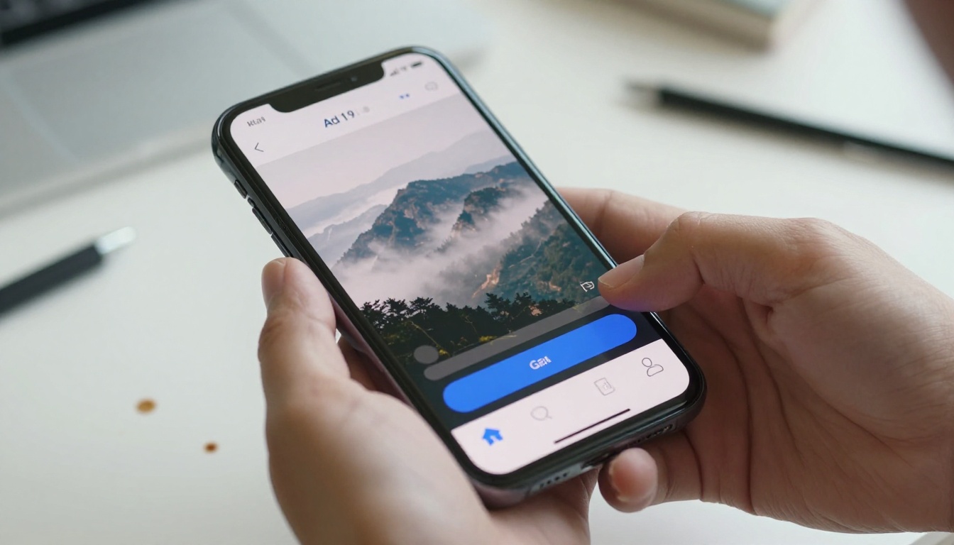 AI video generation from photo on smartphone hands close-up