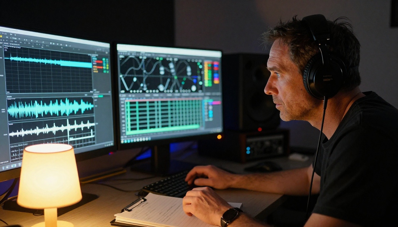 Audio waveform analysis in a professional control room Audio waveform analysis in a professional control room