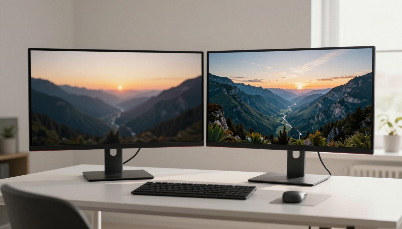 4K monitor showing split-screen comparison of old blurry AI video versus new photorealistic AI video quality 4K monitor showing split-screen comparison of old blurry AI video versus new photorealistic AI video quality