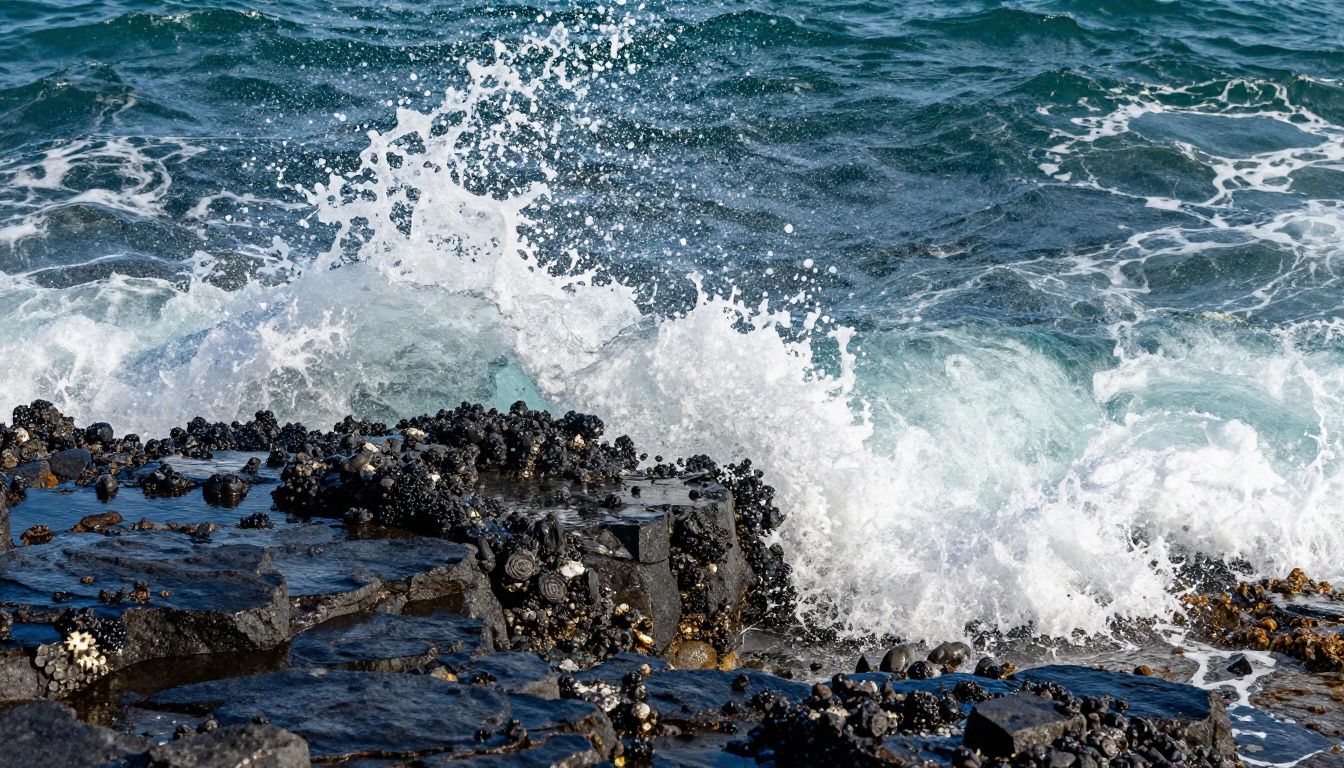 Photorealistic ocean wave crashing against basalt rocks — the kind of fluid physics challenge that tests AI video models Photorealistic ocean wave crashing against basalt rocks — the kind of fluid physics challenge that tests AI video models