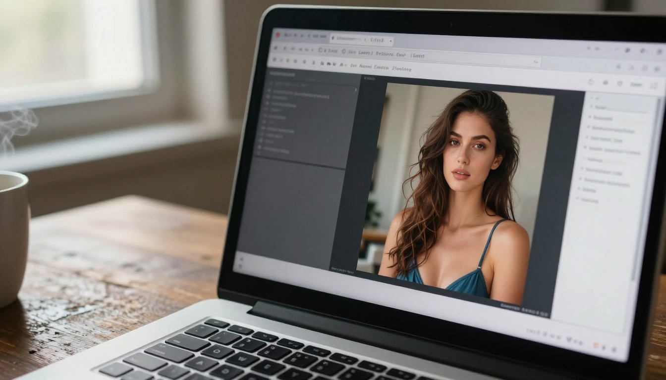 AI video generation software open on laptop screen