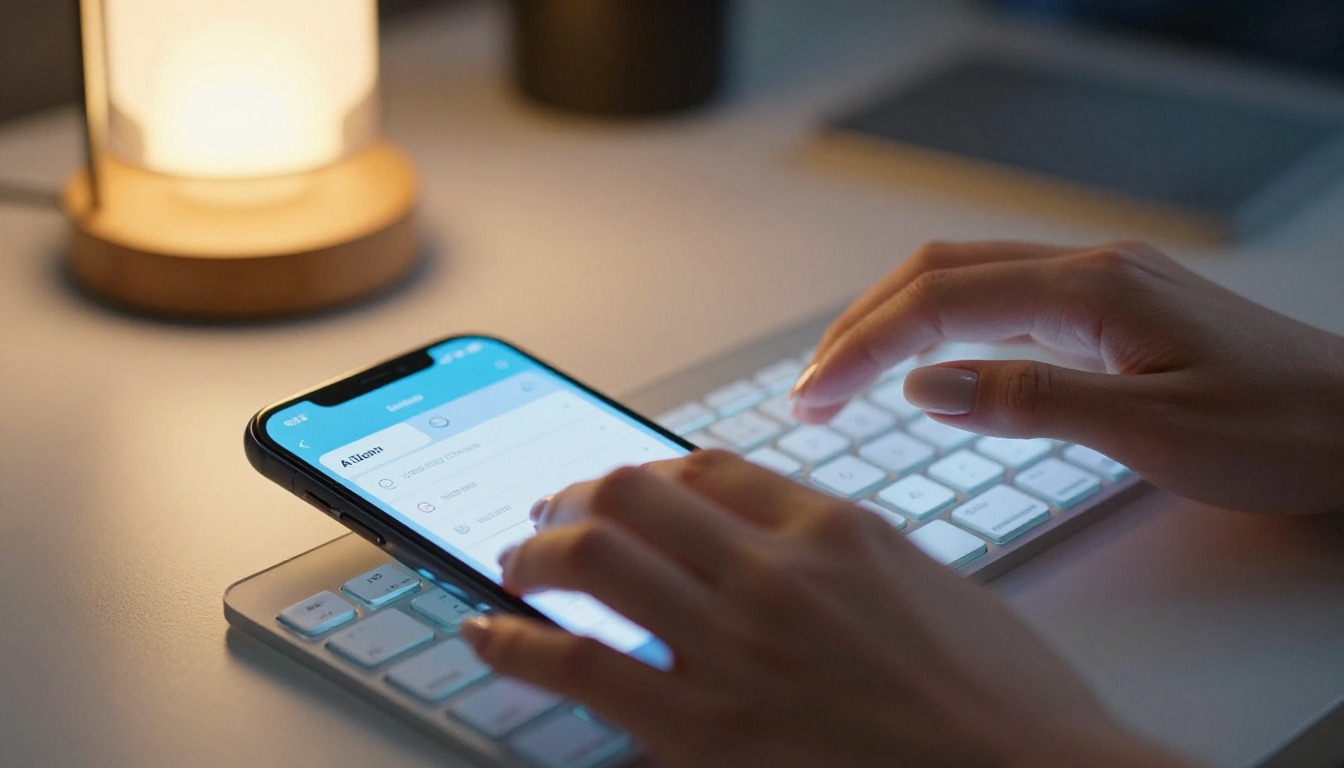 Hands typing on AI video generation interface at night