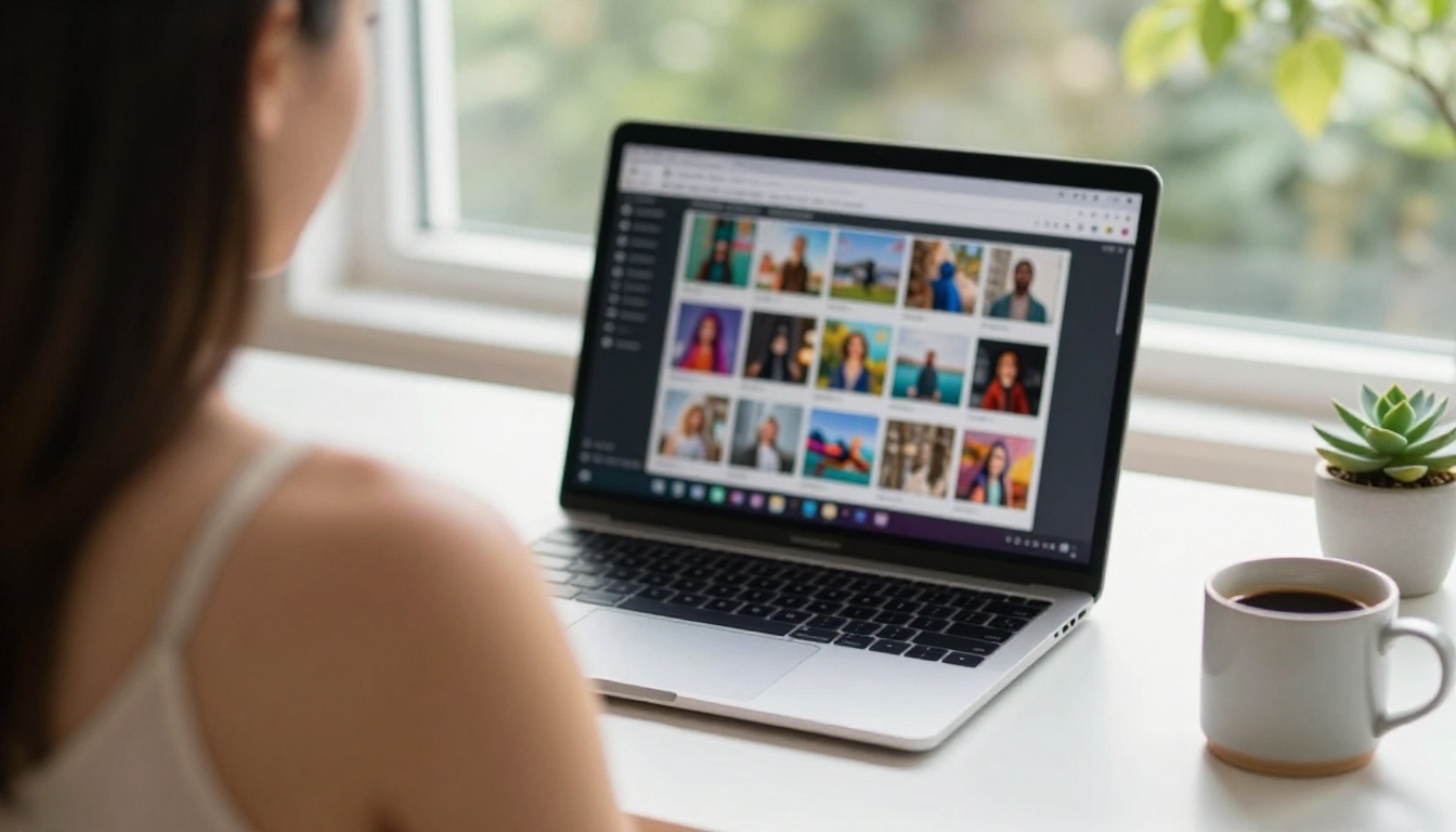 Over-the-shoulder creative scene