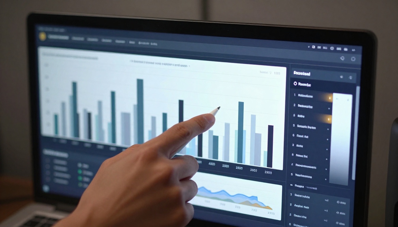 Performance benchmark analytics displayed on a professional studio monitor Performance benchmark analytics displayed on a professional studio monitor
