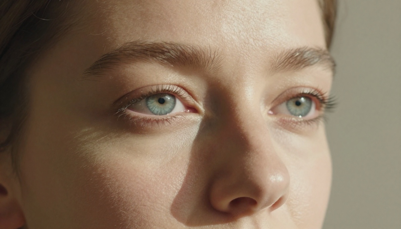 Close-up photorealistic portrait of a woman's face in natural morning light with visible skin pore texture and Rembrandt lighting Close-up photorealistic portrait of a woman's face in natural morning light with visible skin pore texture and Rembrandt lighting