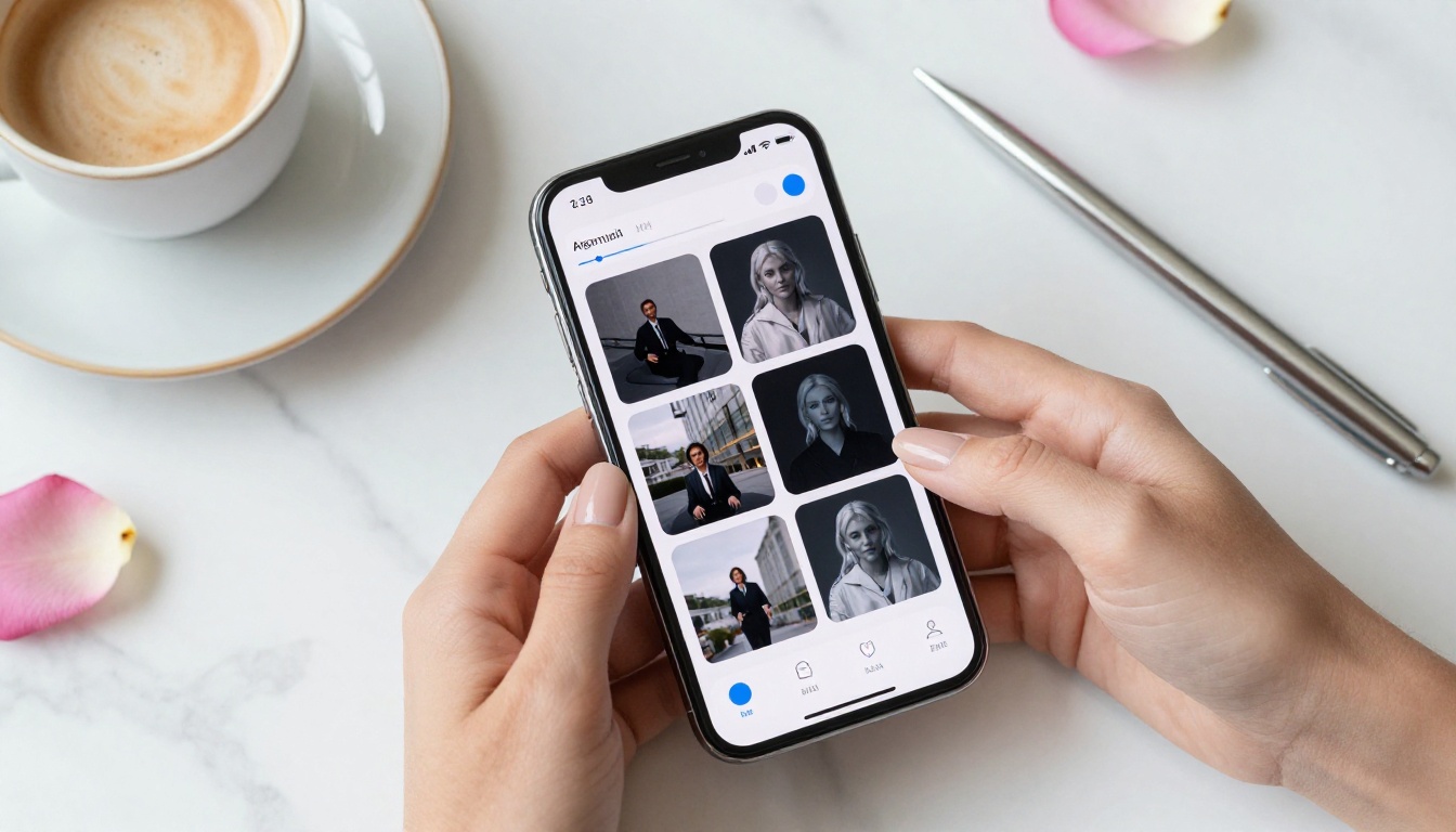 Smartphone showing AI interface settings panel with toggle controls