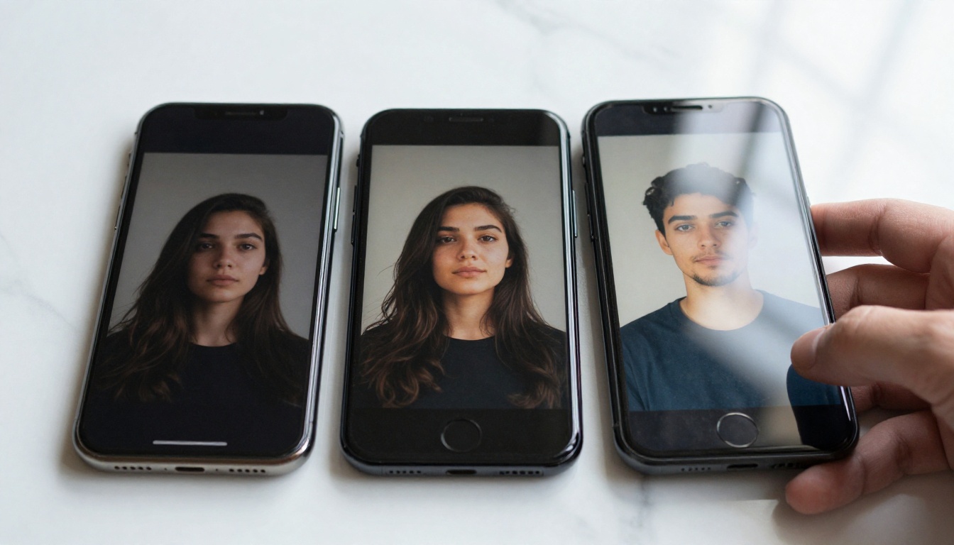 Two smartphones comparing filtered vs. unrestricted AI image outputs side by side