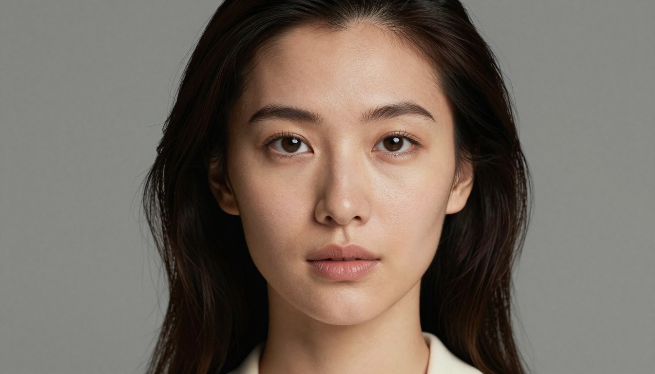 Studio portrait showcasing photorealistic AI image quality with natural skin detail and shallow depth of field