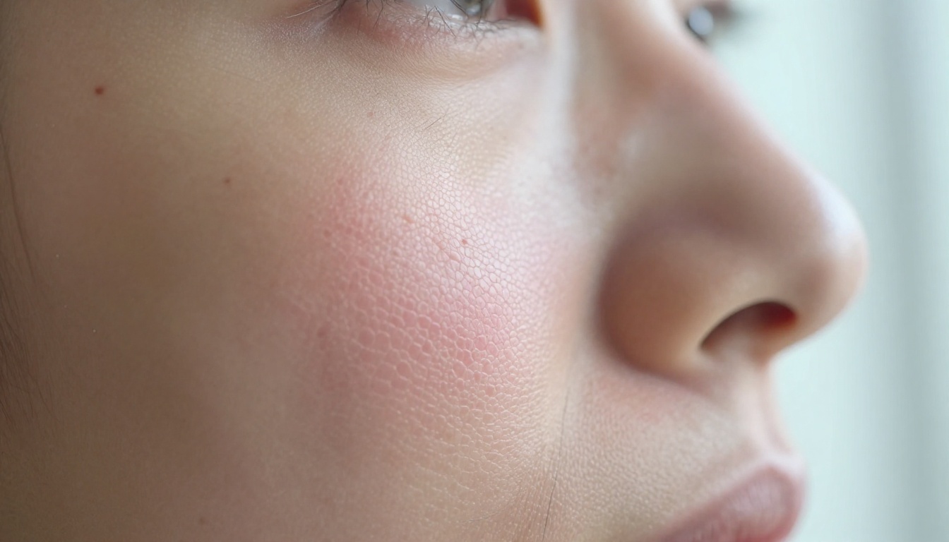 Extreme close-up macro of natural skin texture showing pore structure and subsurface warmth