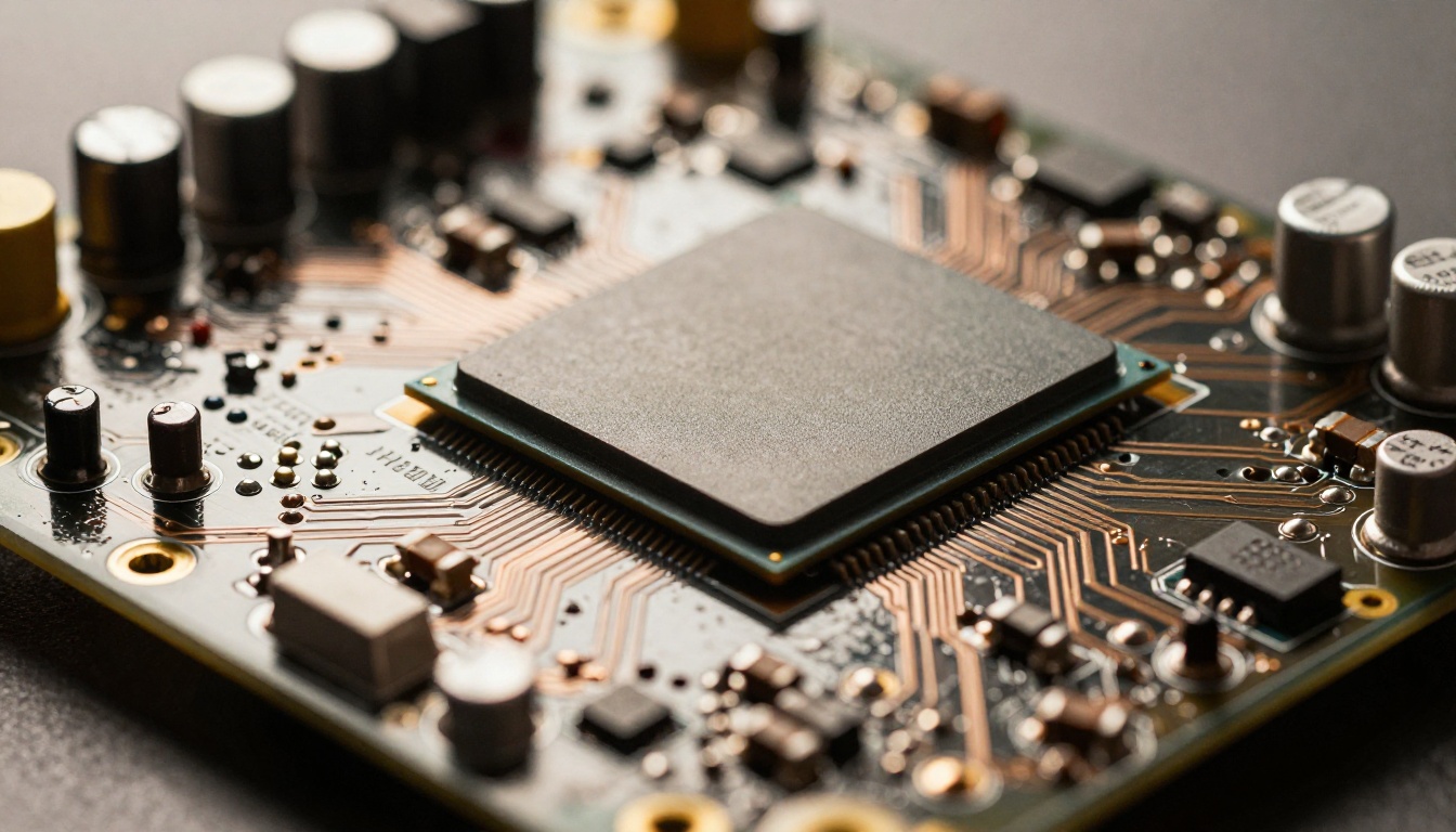 Circuit board macro showing AI processing infrastructure