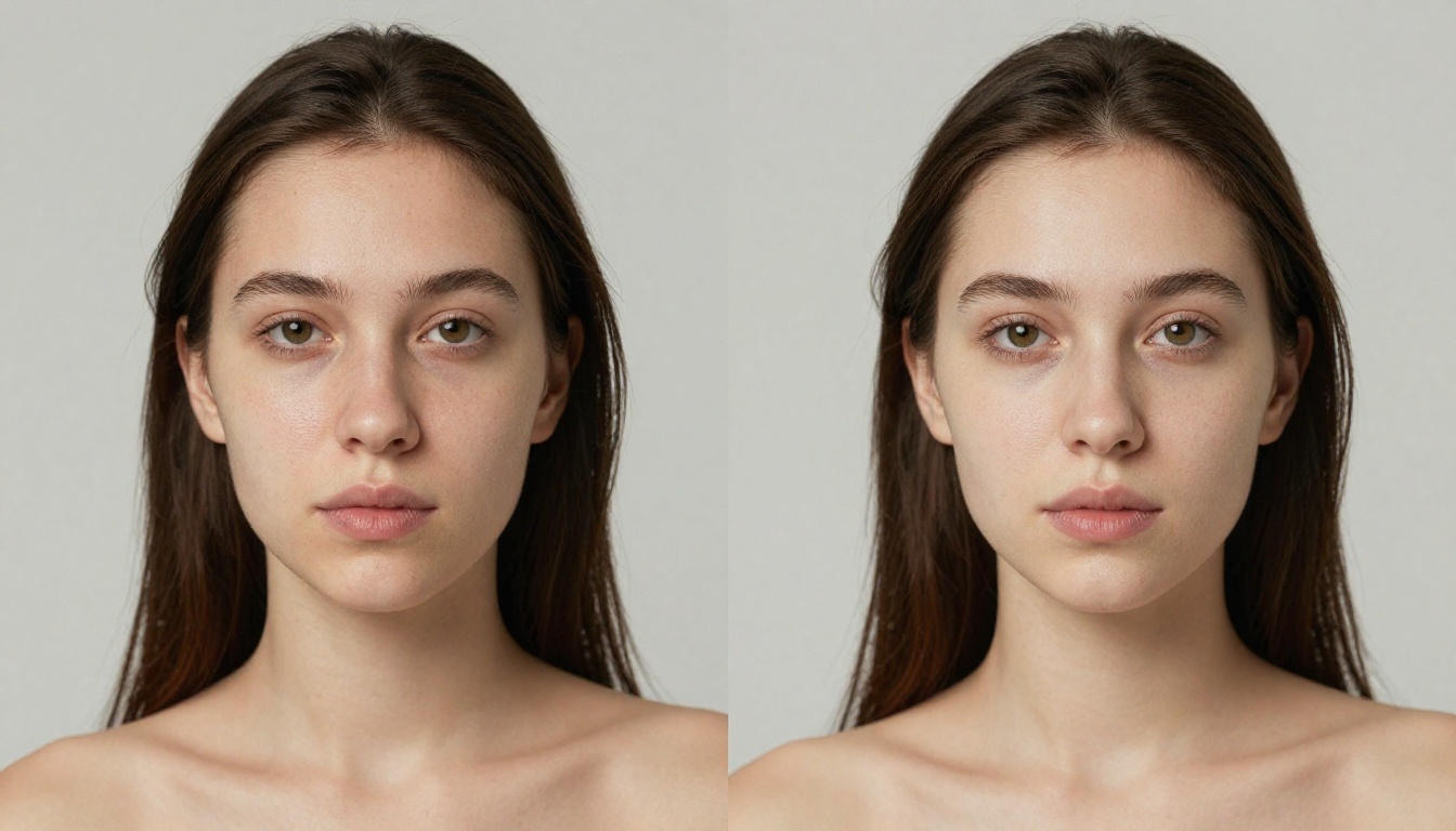 Before and after portrait retouching comparison Before and after portrait retouching comparison