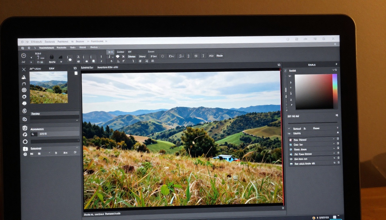 Outpainting interface showing canvas expansion with realistic environment continuation Outpainting interface showing canvas expansion with realistic environment continuation