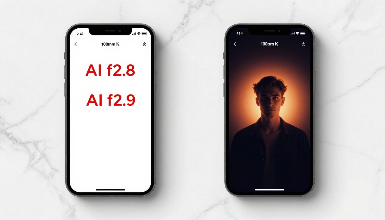 Comparison of blocked vs successful AI editing shown on two smartphones on a marble surface