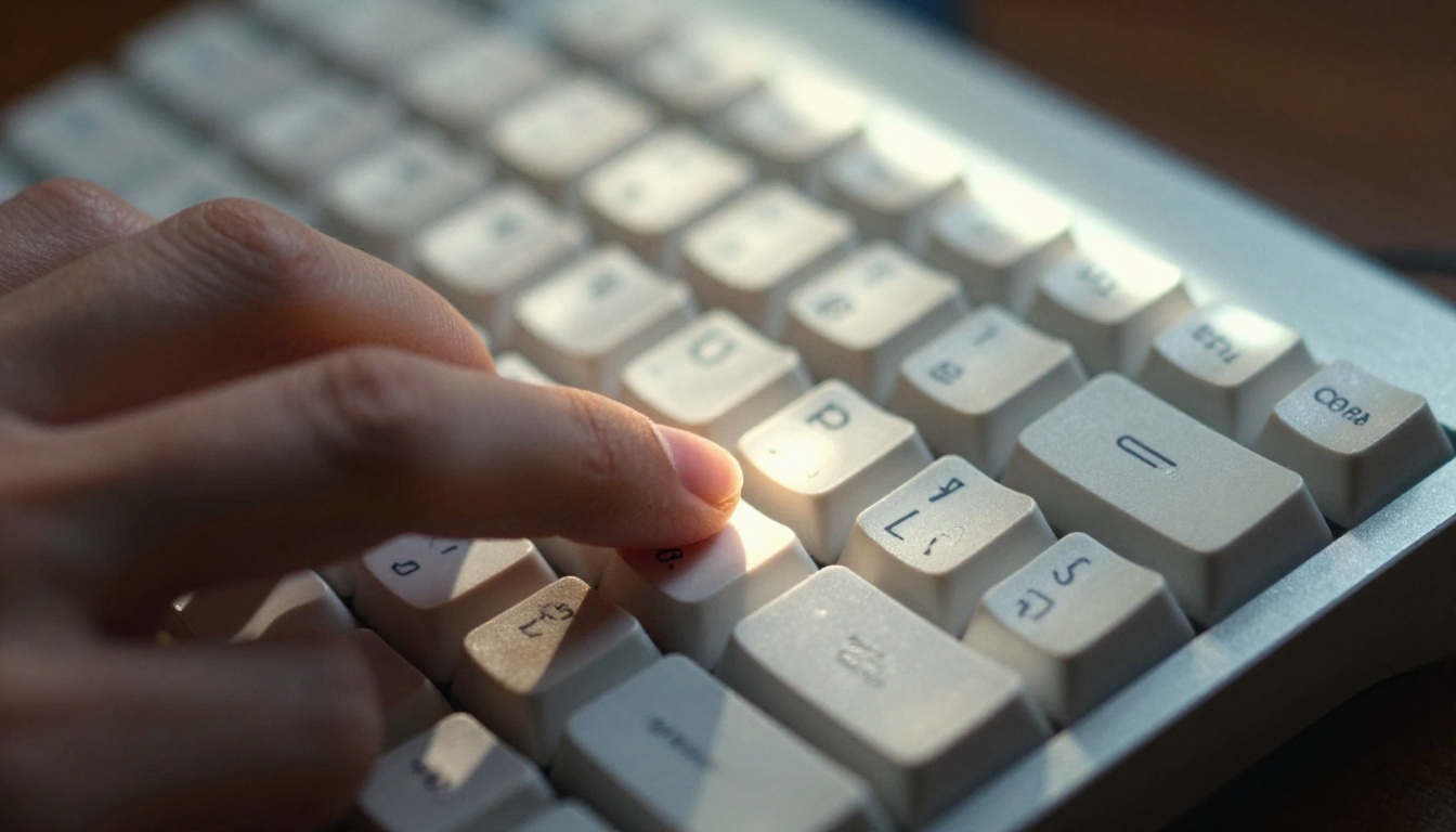 Writer's hands typing on a mechanical keyboard under warm desk lamp light