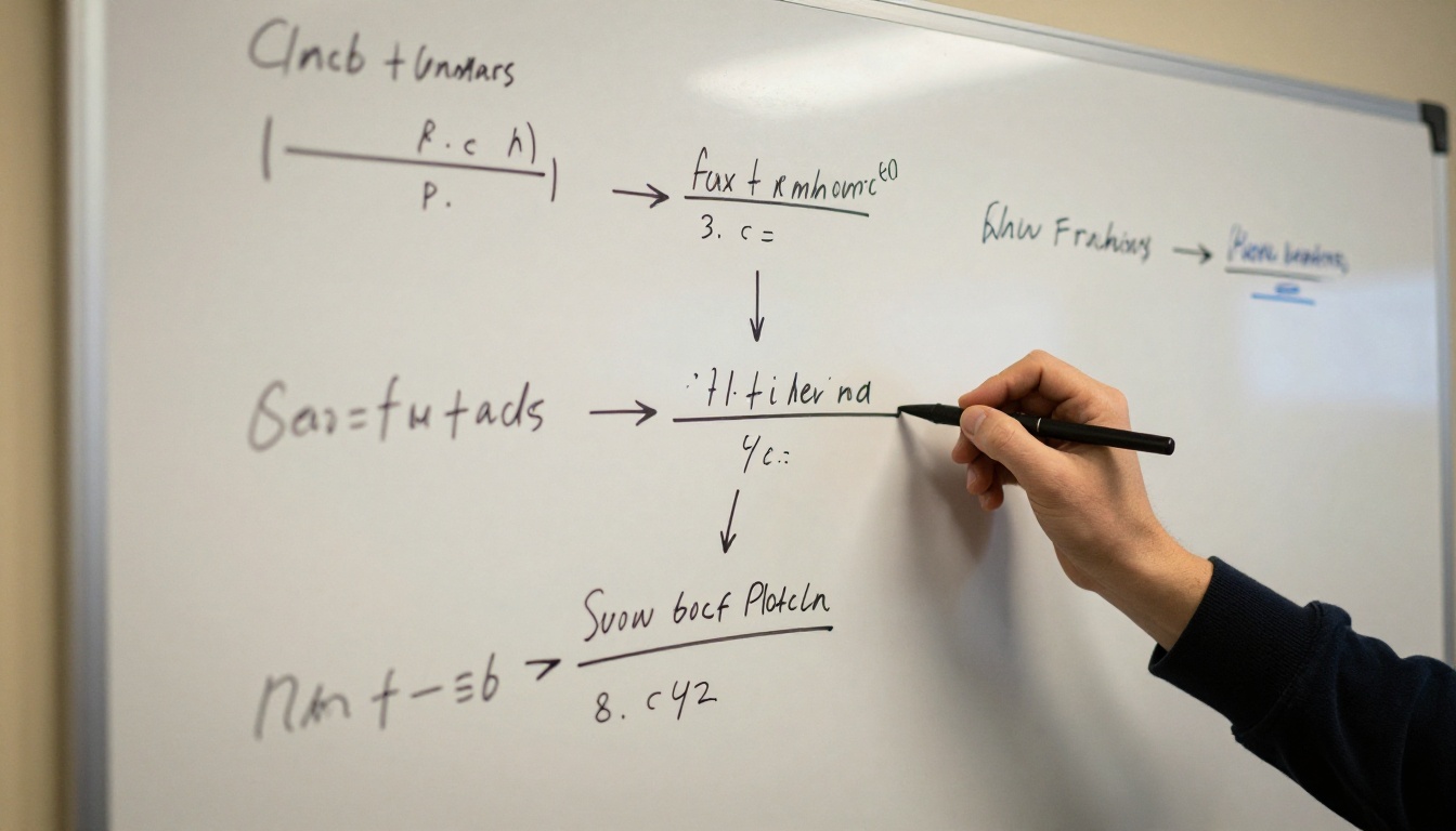 Whiteboard covered in AI research diagrams and equations Whiteboard covered in AI research diagrams and equations