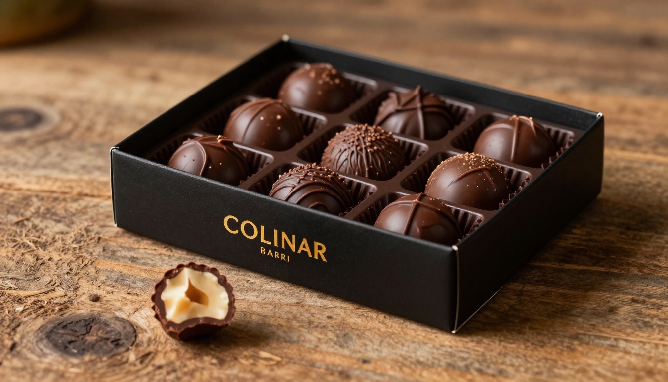 Premium chocolate gift box with truffles professional product photography Premium chocolate gift box with truffles professional product photography