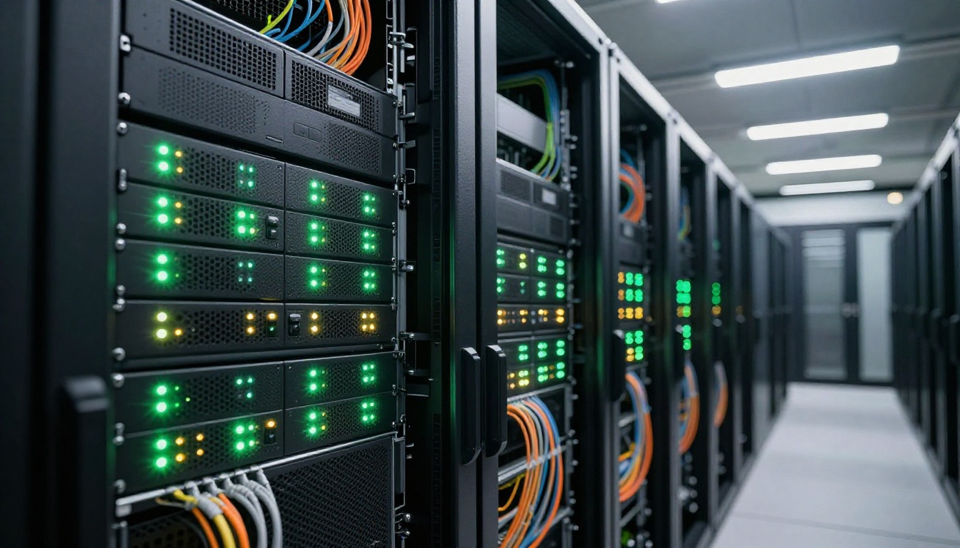 Server rack infrastructure powering AI model deployment