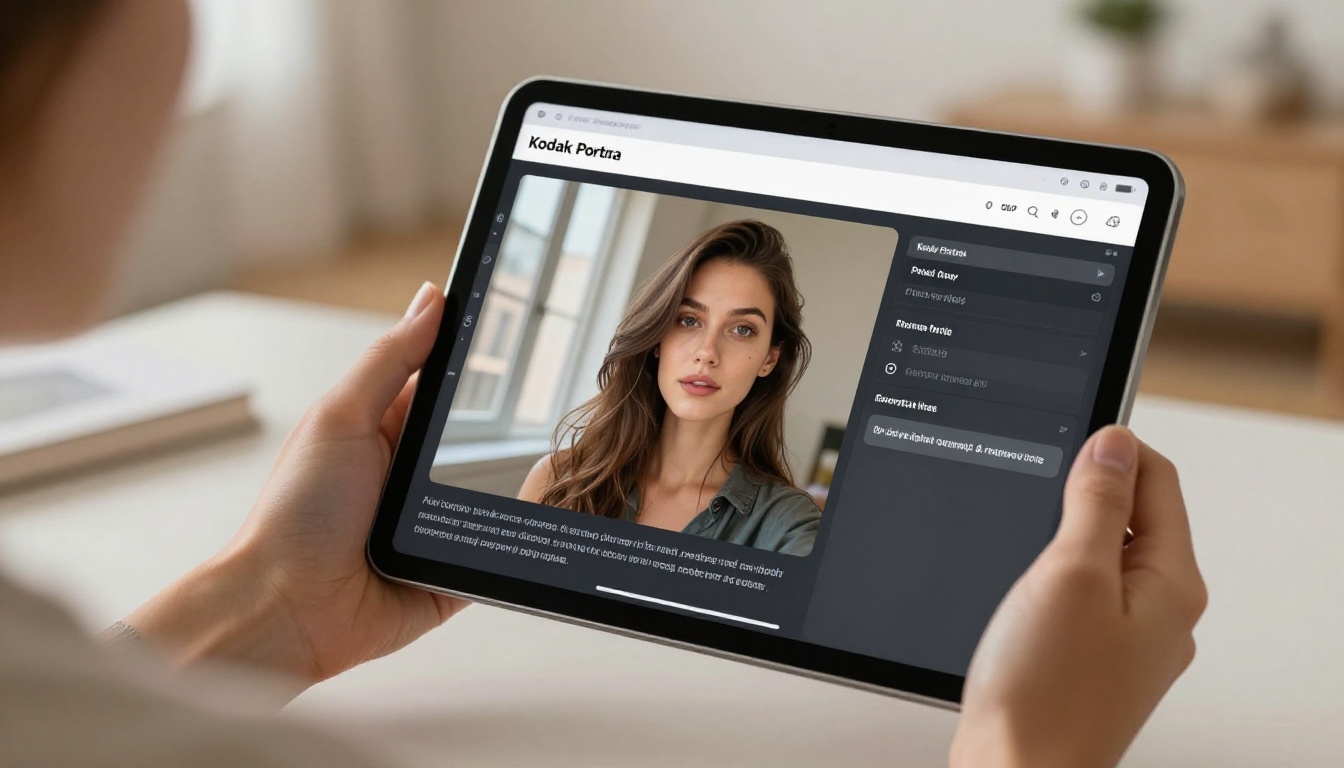 AI image generation interface on tablet