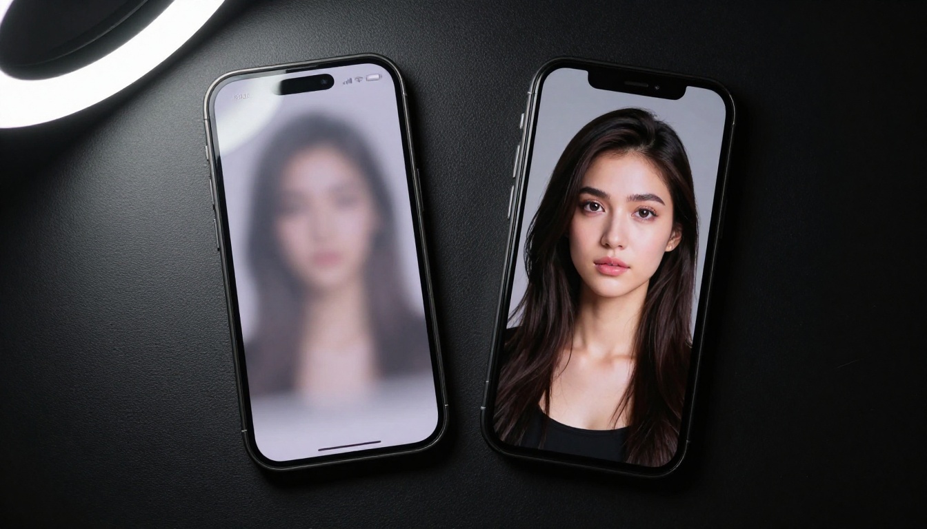 Two smartphones side by side showing AI content policy comparison, one with censored output and one clear Two smartphones side by side showing AI content policy comparison, one with censored output and one clear