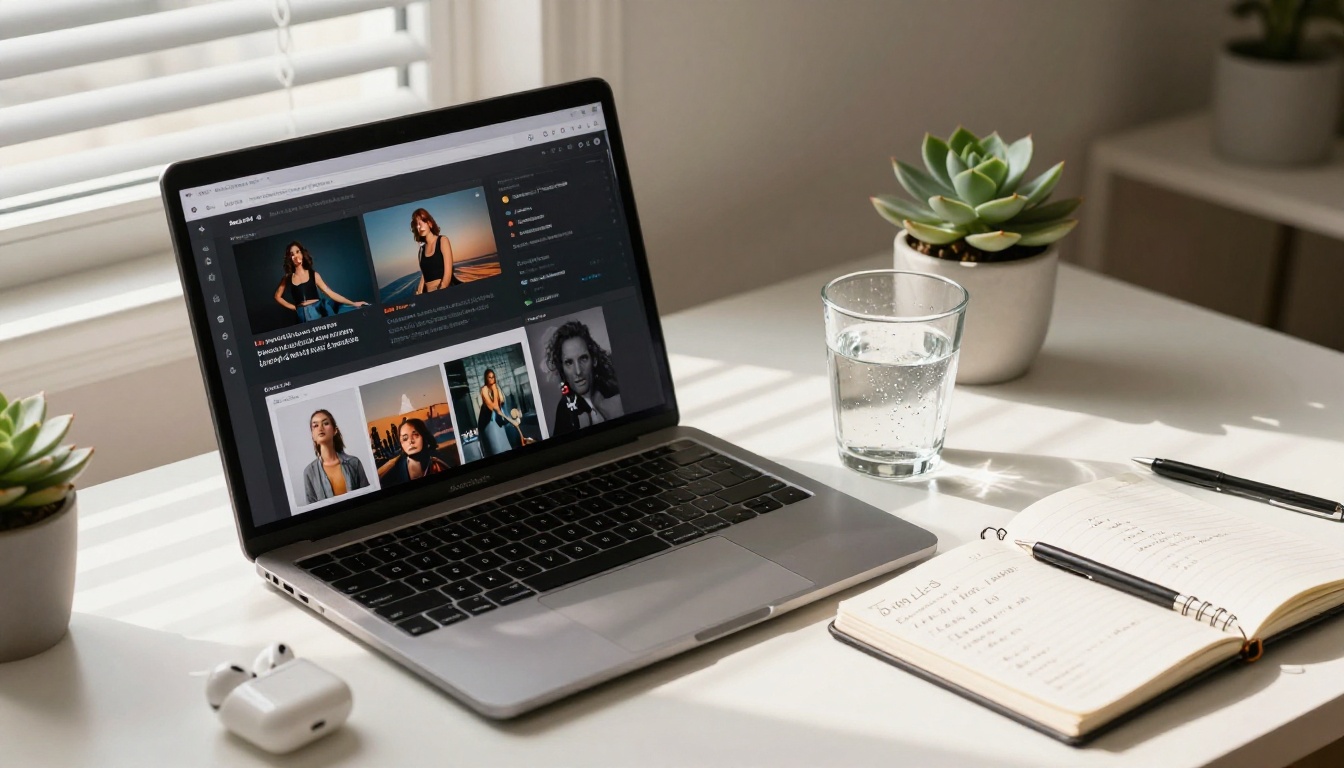 MacBook open to PicassoIA AI platform