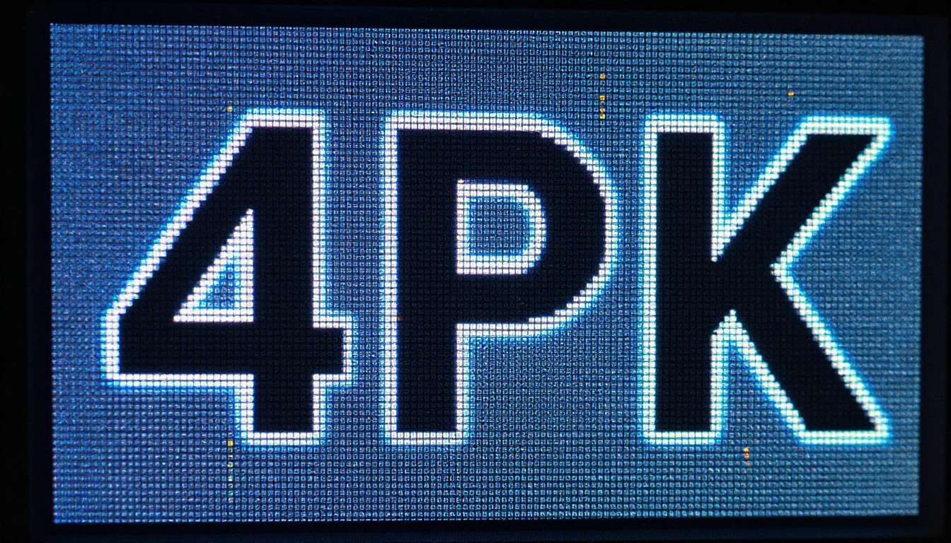 Extreme macro close-up of monitor screen showing pixel comparison between blurry and sharp 4K text
