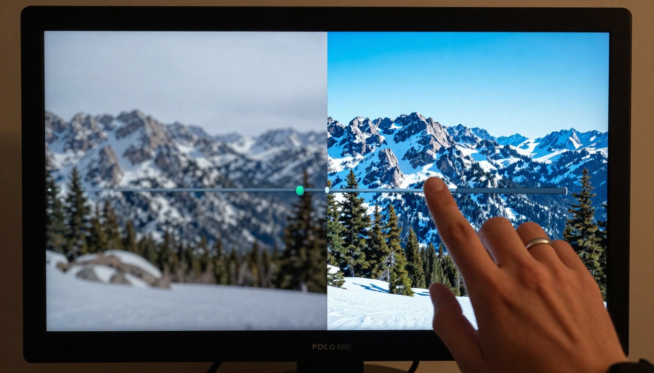 Interactive before-and-after slider showing upscaling quality comparison