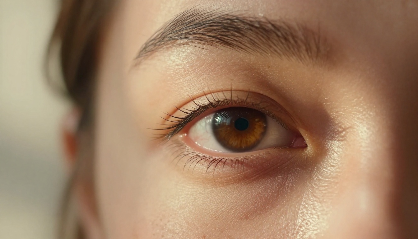 Close-up macro portrait revealing extraordinary skin texture, pore-level detail, and photorealistic eye rendering at 8K quality