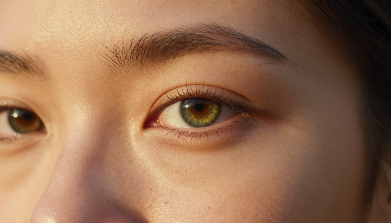 Ultra-close portrait crop showing pore-level skin detail, precise iris texture and realistic eyelash clarity Ultra-close portrait crop showing pore-level skin detail, precise iris texture and realistic eyelash clarity