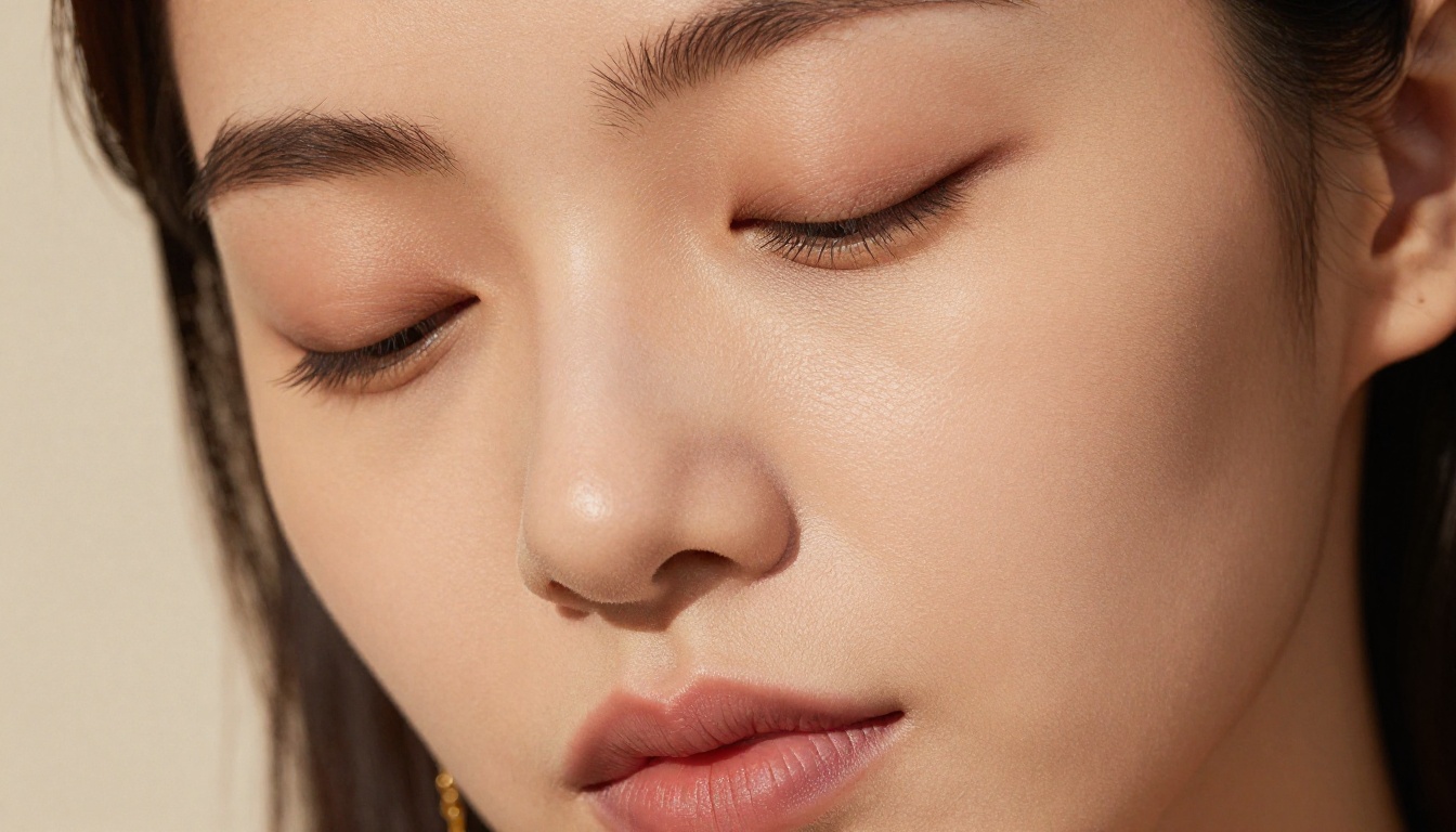 Extreme close-up portrait showing photorealistic skin detail Extreme close-up portrait showing photorealistic skin detail
