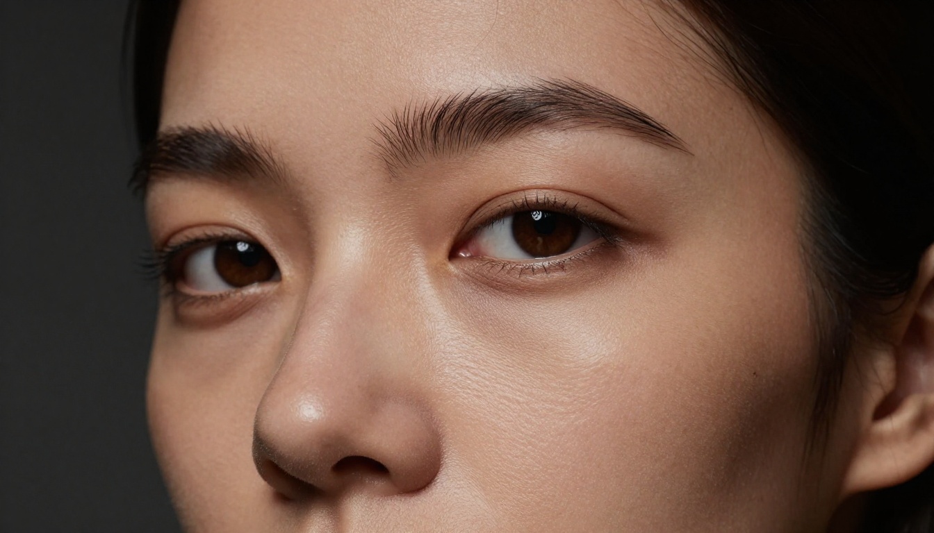Close-up beauty portrait with Rembrandt lighting Close-up beauty portrait with Rembrandt lighting