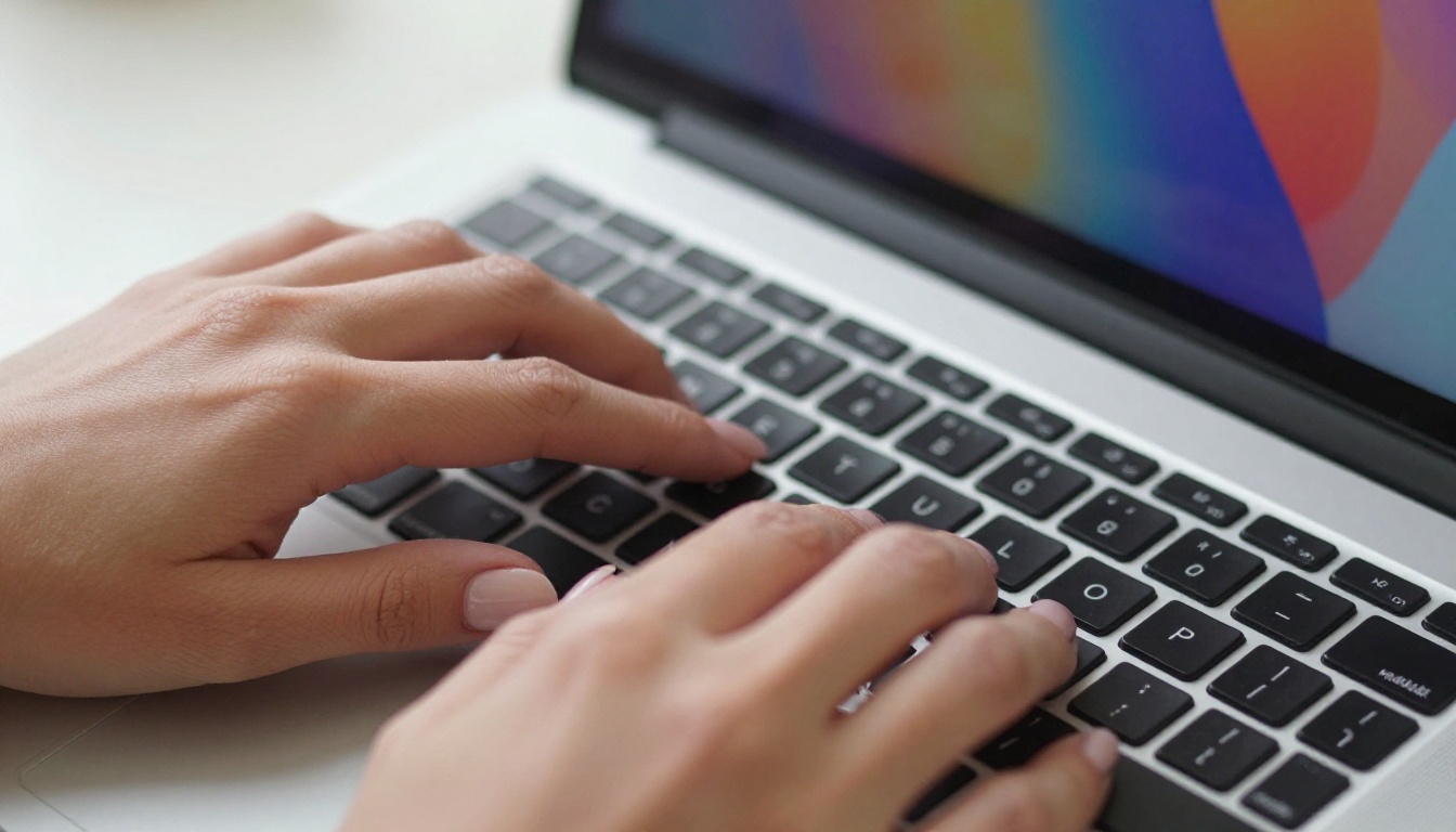 Woman's hands hovering over keyboard ready to generate