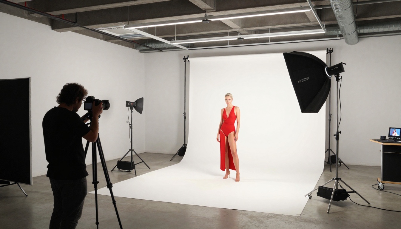 Professional photography studio setup behind the scenes Professional photography studio setup behind the scenes