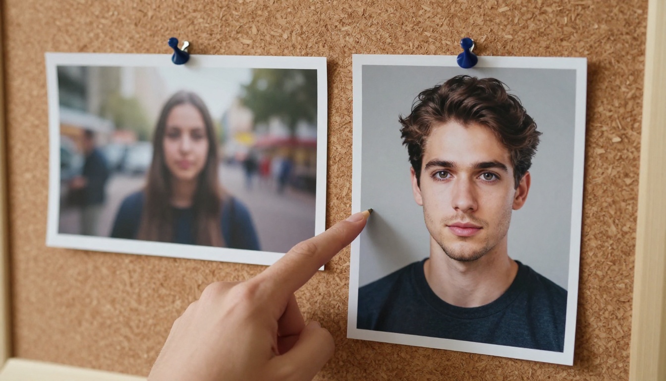 Two AI image quality prints compared on a cork bulletin board Two AI image quality prints compared on a cork bulletin board